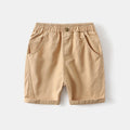 Solid Color Elastic-Waist Shorts