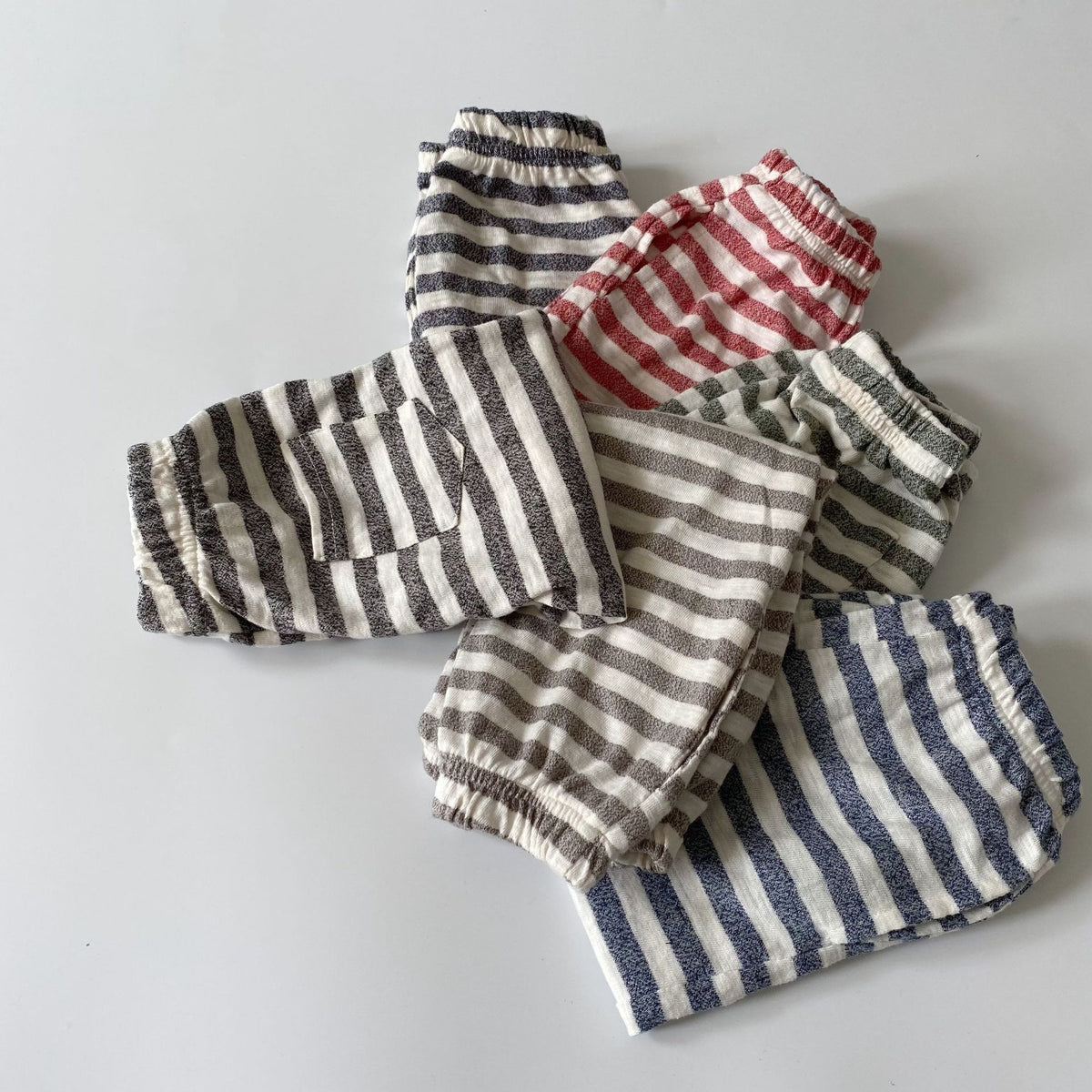 Green Striped Loose Casual Pants