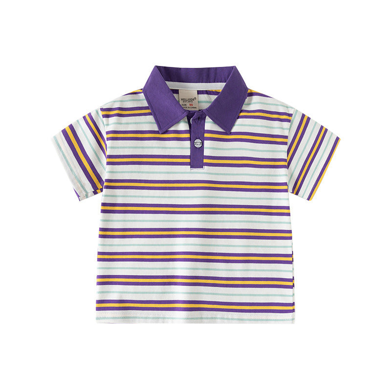 Striped Collar Polo Shirt for Boys