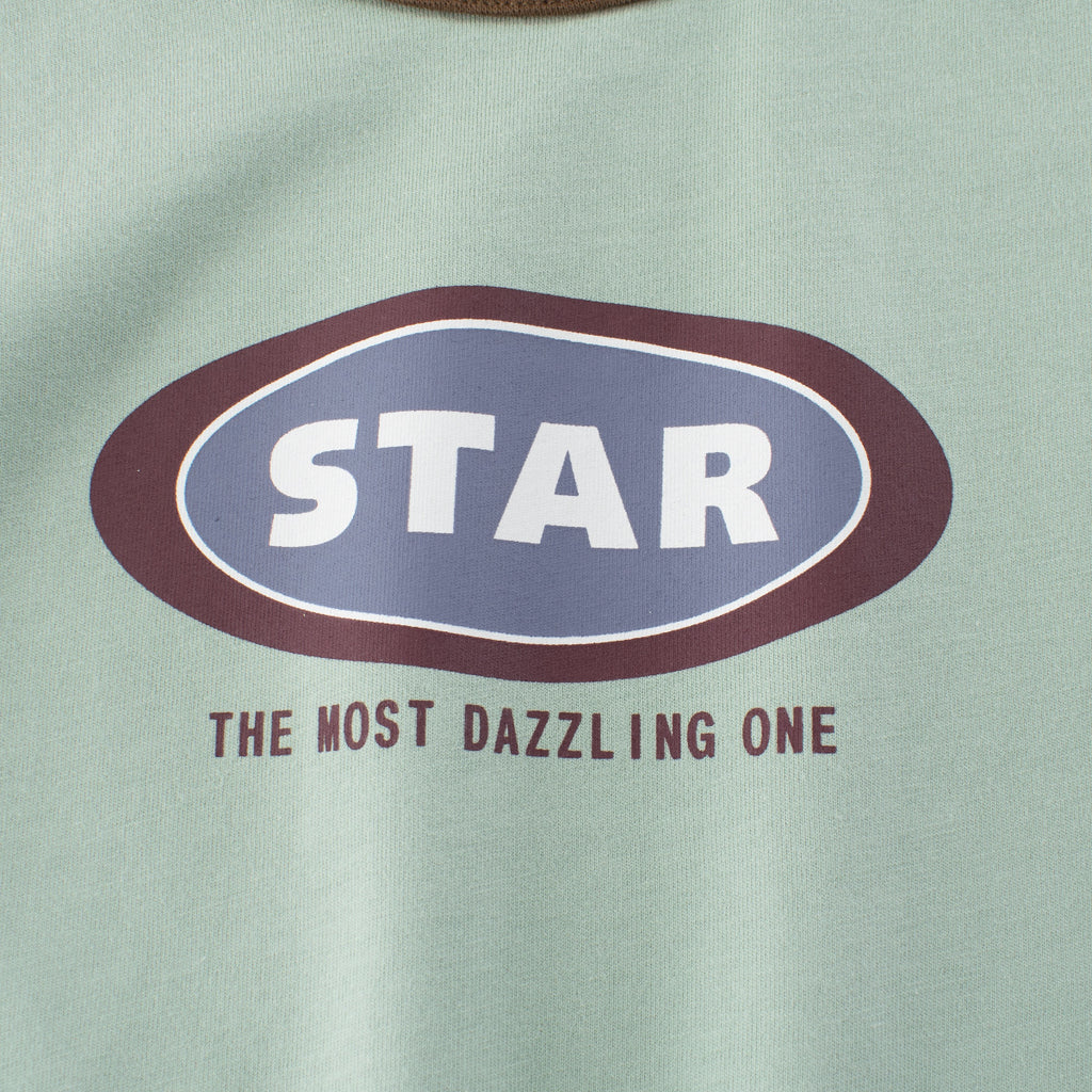 Green & Coffee Print Short Sleeve Tee