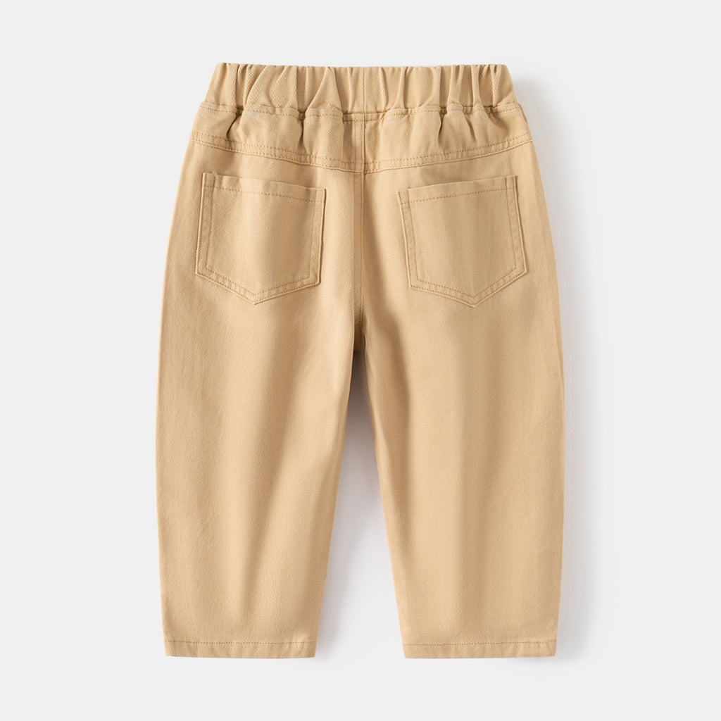 Khaki Pleated Casual Trousers