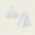 Lace-Trimmed Sleeveless Collar Set for Girls