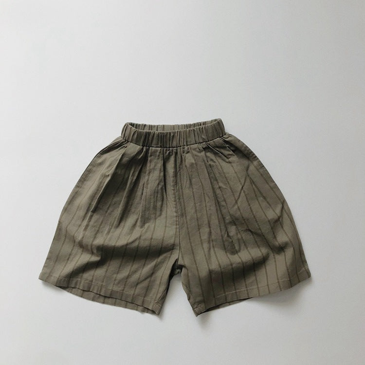 Striped Linen-Cotton Shorts for Kids