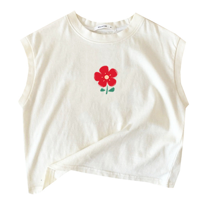 Floral Print Sleeveless Vest Top for Girls