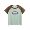 Green & Coffee Print Short Sleeve Tee