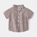Small Check Plaid Button-Up Shirt for Boys