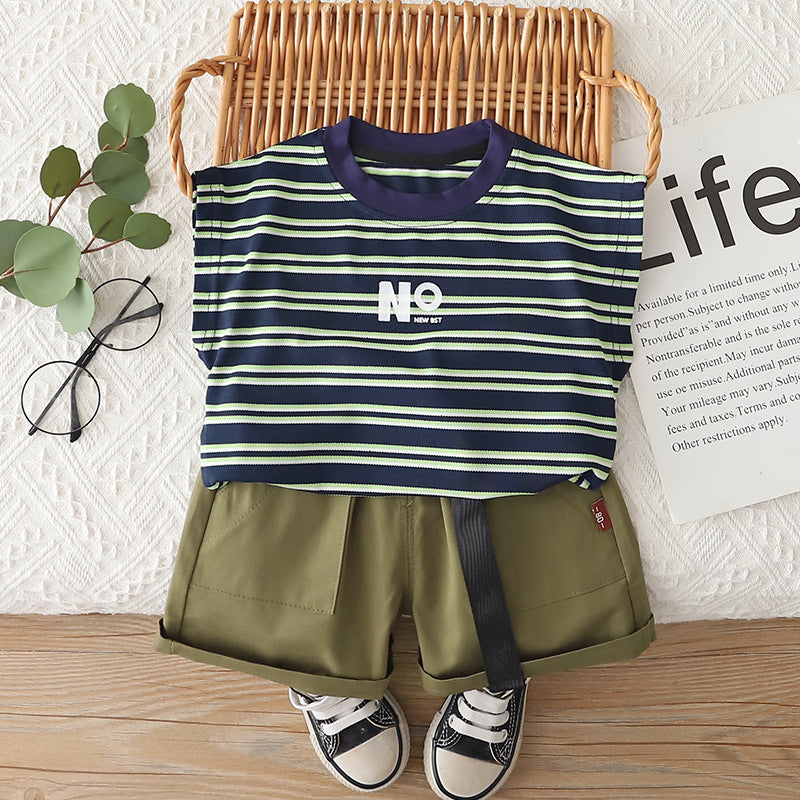 Striped Vest Two-Piece Summer Set