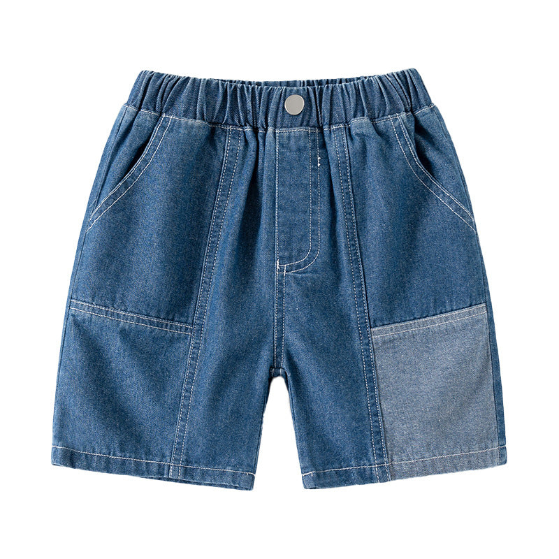 Color-Blocked Denim Shorts for Boys