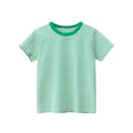 Green & White Striped Short Sleeve Tee