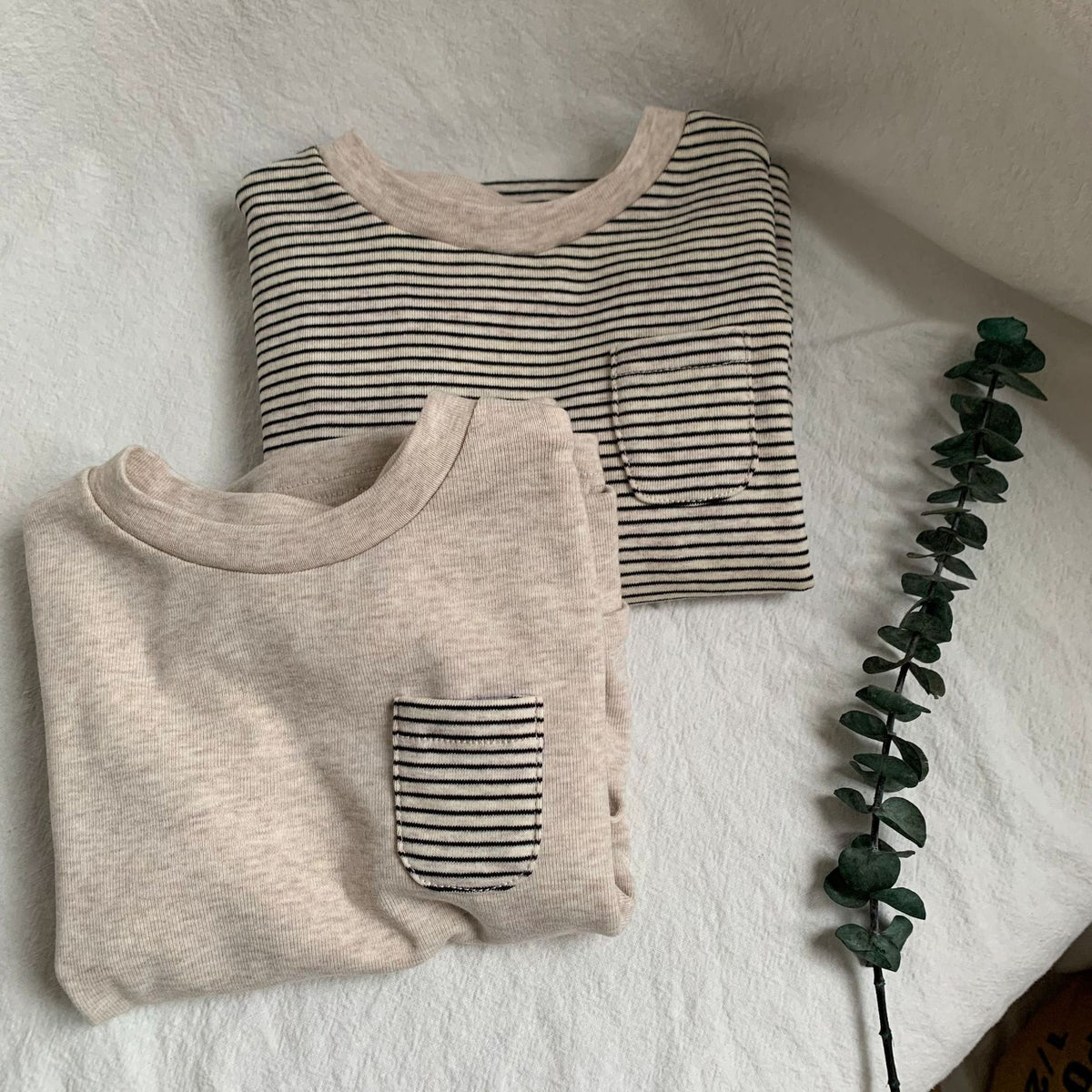 Striped Color-Block Pocket Long Sleeve Tee