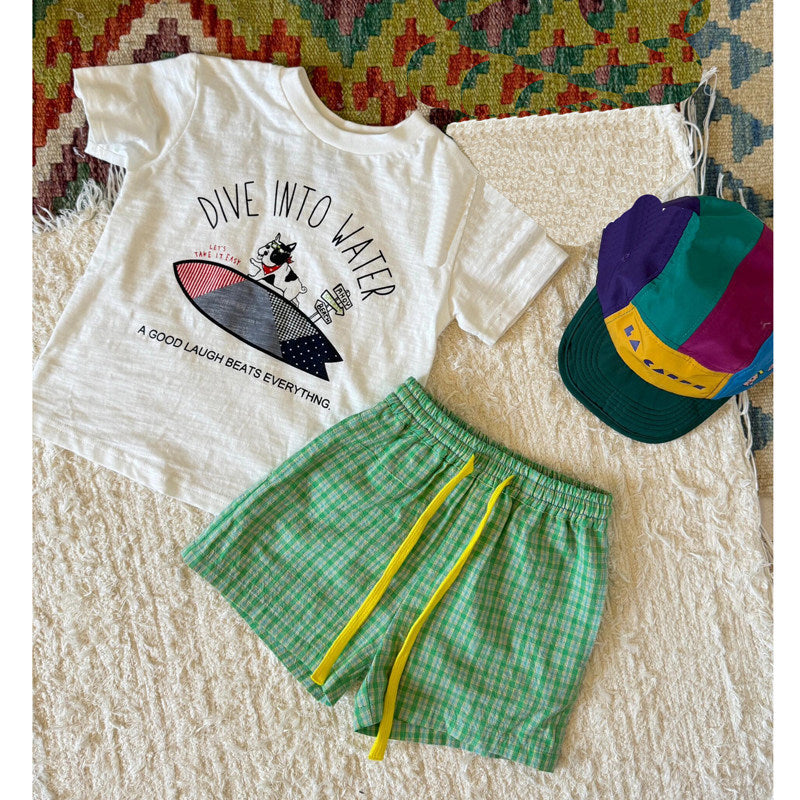 Cartoon Letter Print Tee for Girls