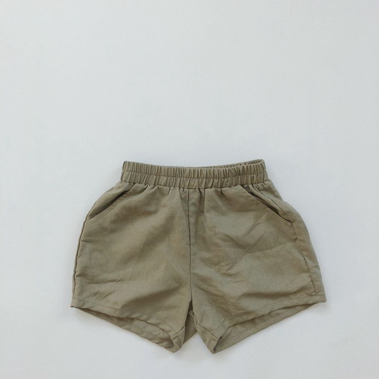 Natural Linen Washed Shorts