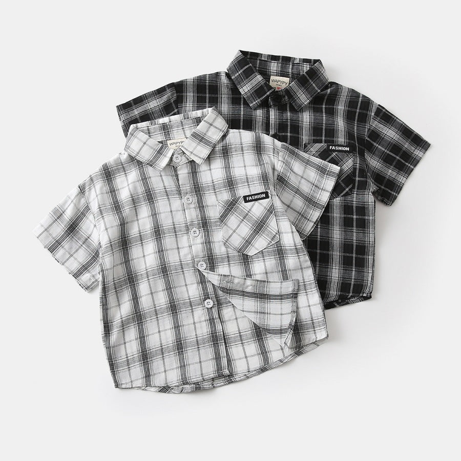 Plaid Short Sleeve Shirt for Babies