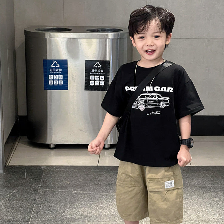 Retro Car Print Tee for Kids