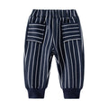 Striped Cotton Pants with Patch Pockets