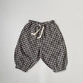 Plaid Lace-Up Drawstring Pants