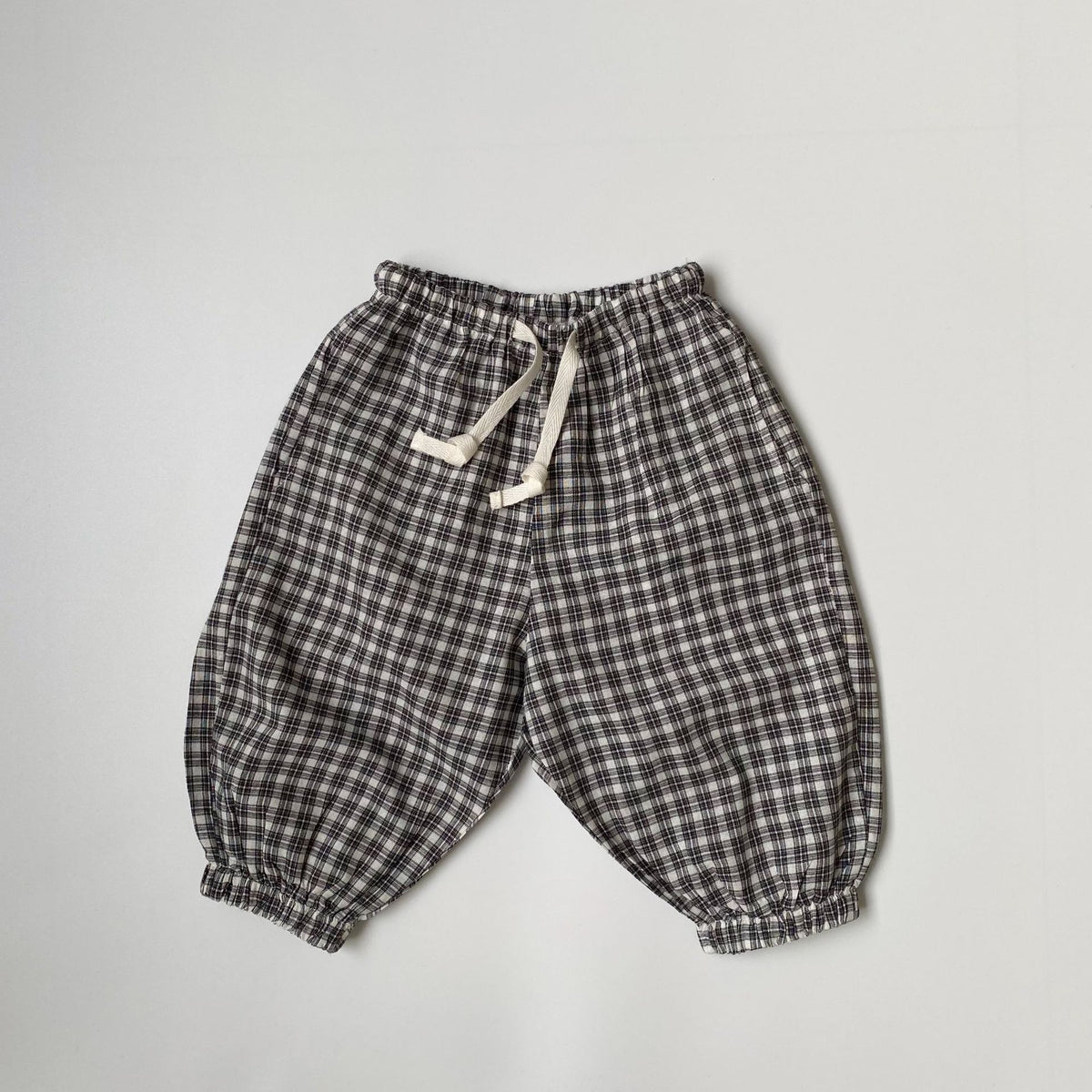 Plaid Lace-Up Drawstring Pants