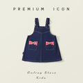 Denim Overalls & Red Top Two-Piece Set