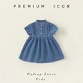Ruffle Trim Denim Dress for Girls
