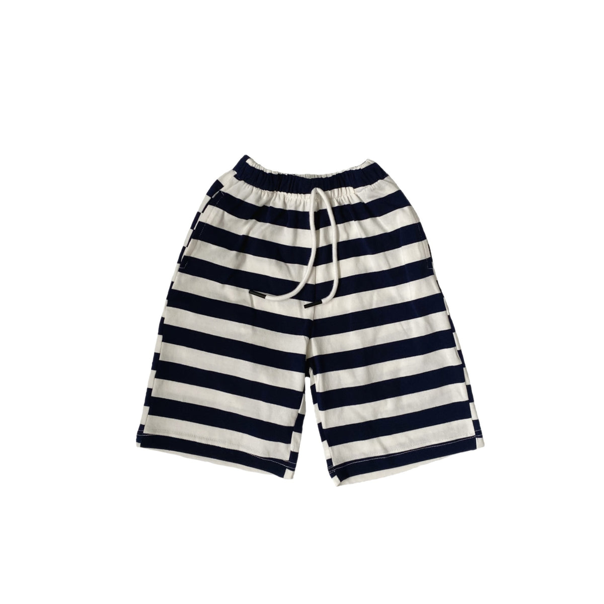 Striped Lace-Up Cropped Pants