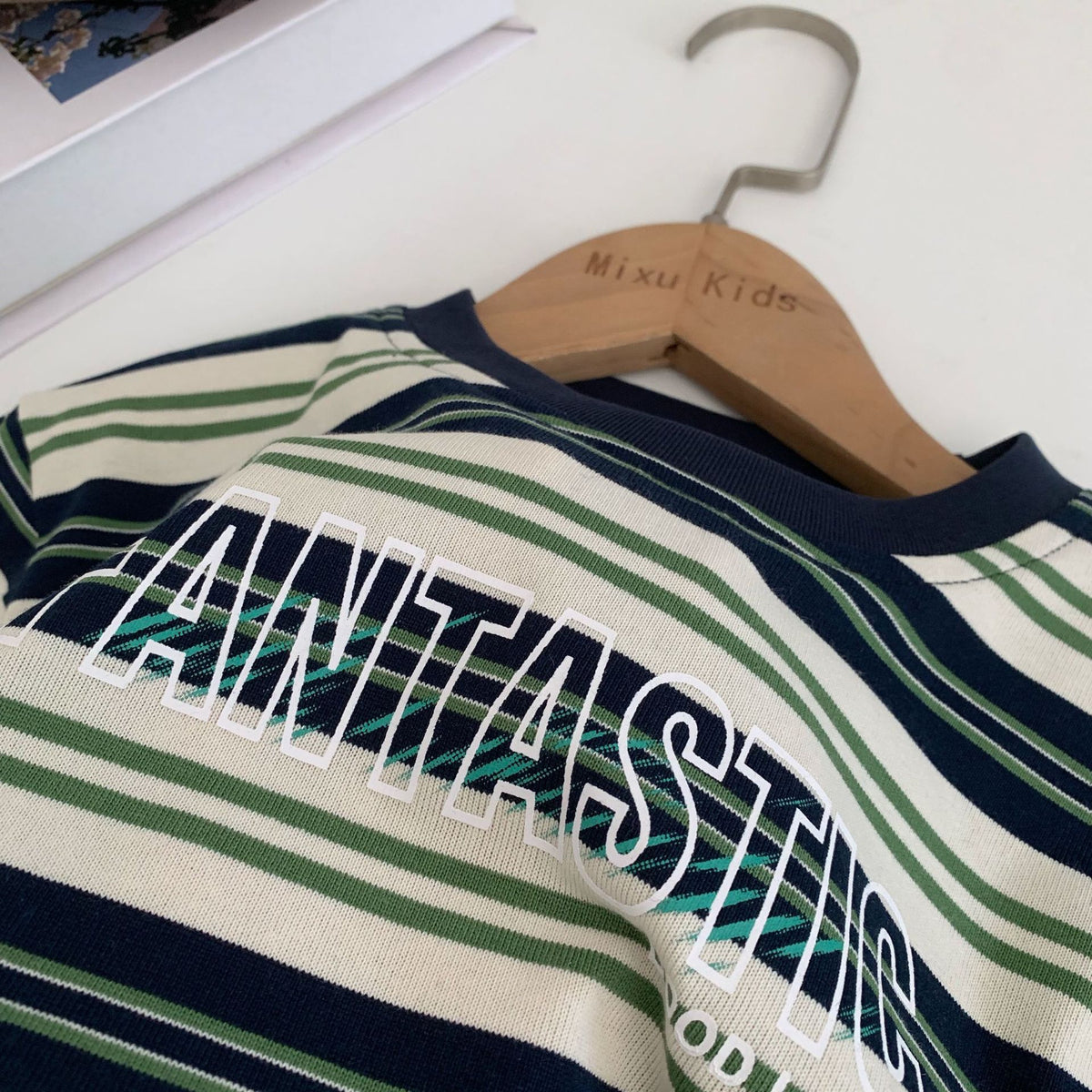 Green Striped Long Sleeve Tee for Kids