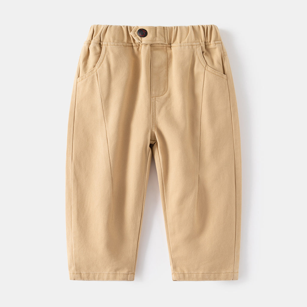 Khaki Pleated Casual Trousers