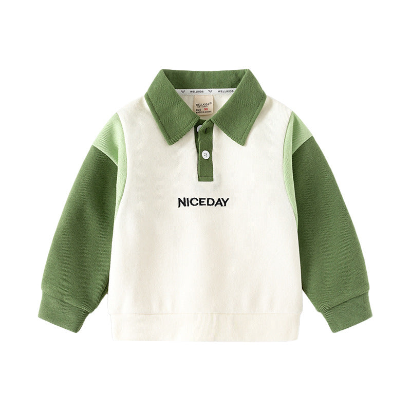 Embroidered Letter Patchwork Sweatshirt