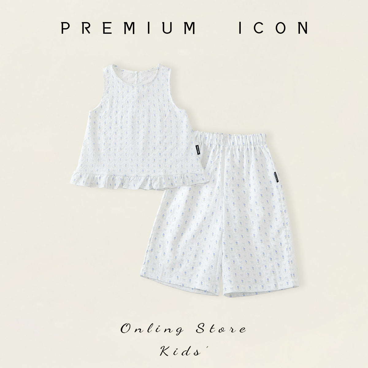 Floral Two-Piece Wide-Leg Set for Girls