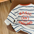 Striped Smiley Print Long Sleeve Tee