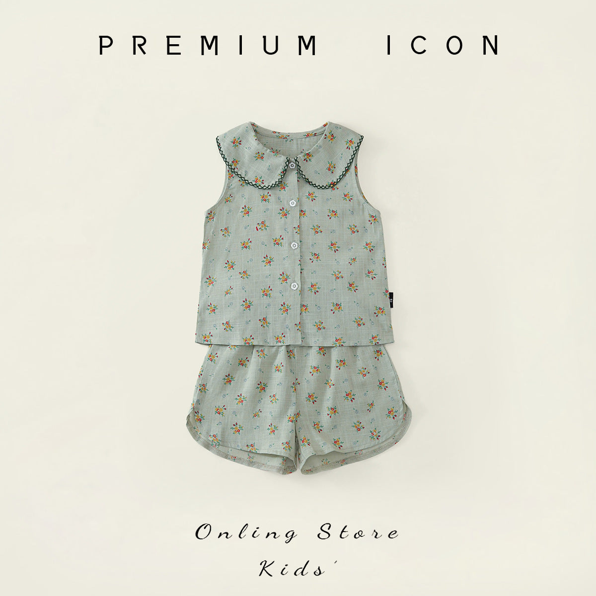 Floral Babydoll Collar Top & Shorts Set