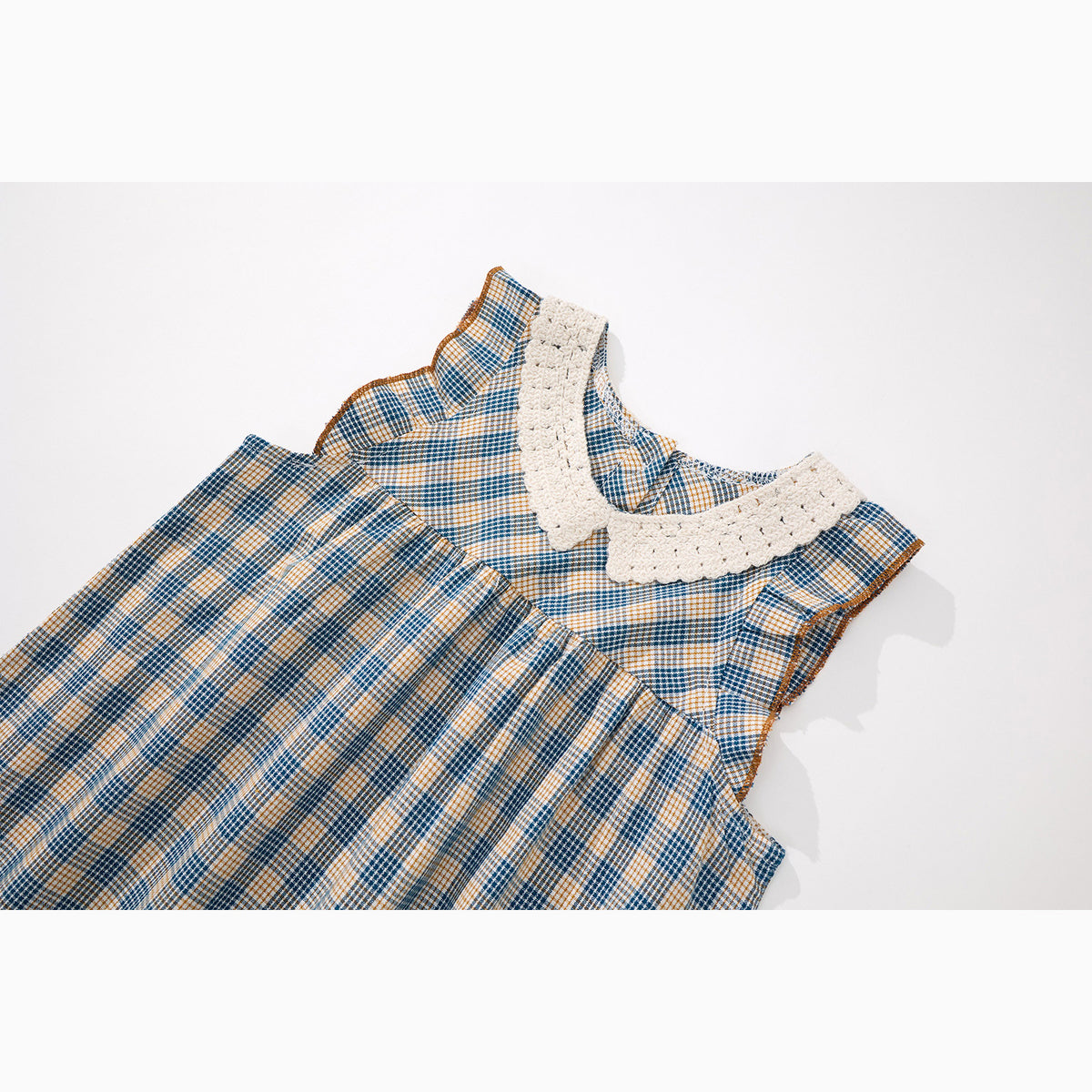 Checkered Backless Midi Dress for Girls