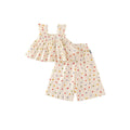 Colorful Polka Dot Wide-Leg Two-Piece Set