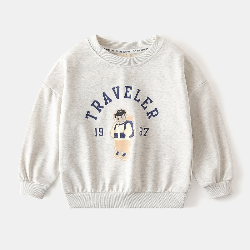 Loose Round Neck Pullover Hoodie
