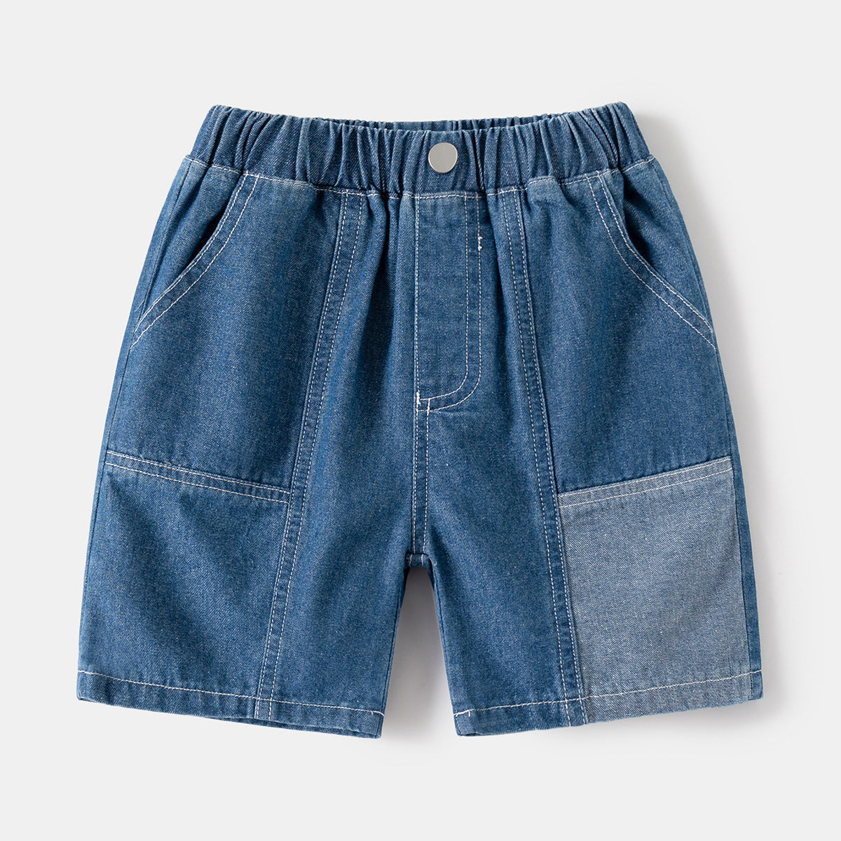 Color-Blocked Denim Shorts for Boys