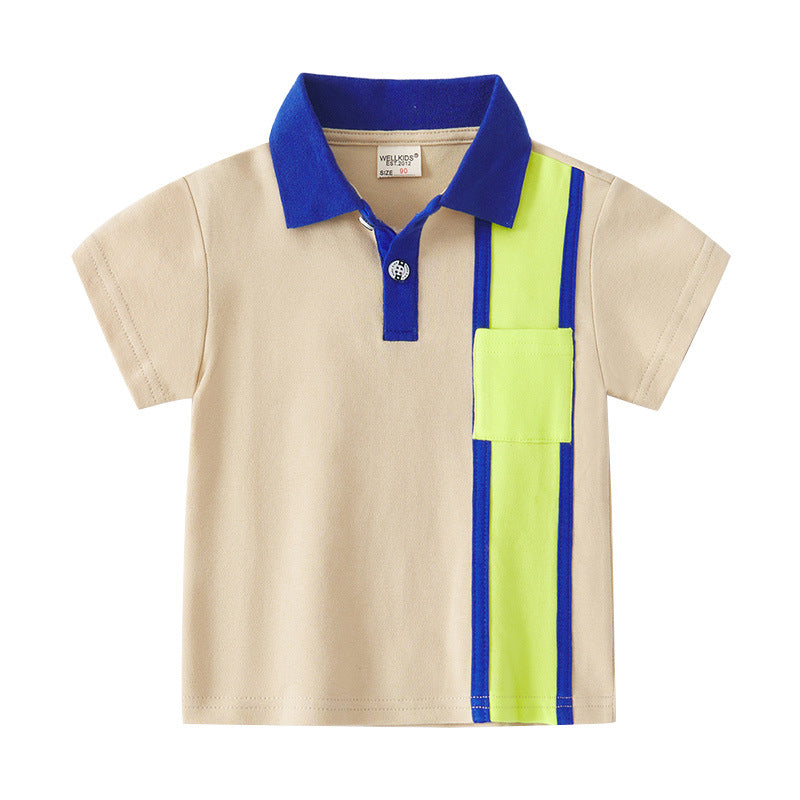 Plaid Turn-Down Collar Summer Tee