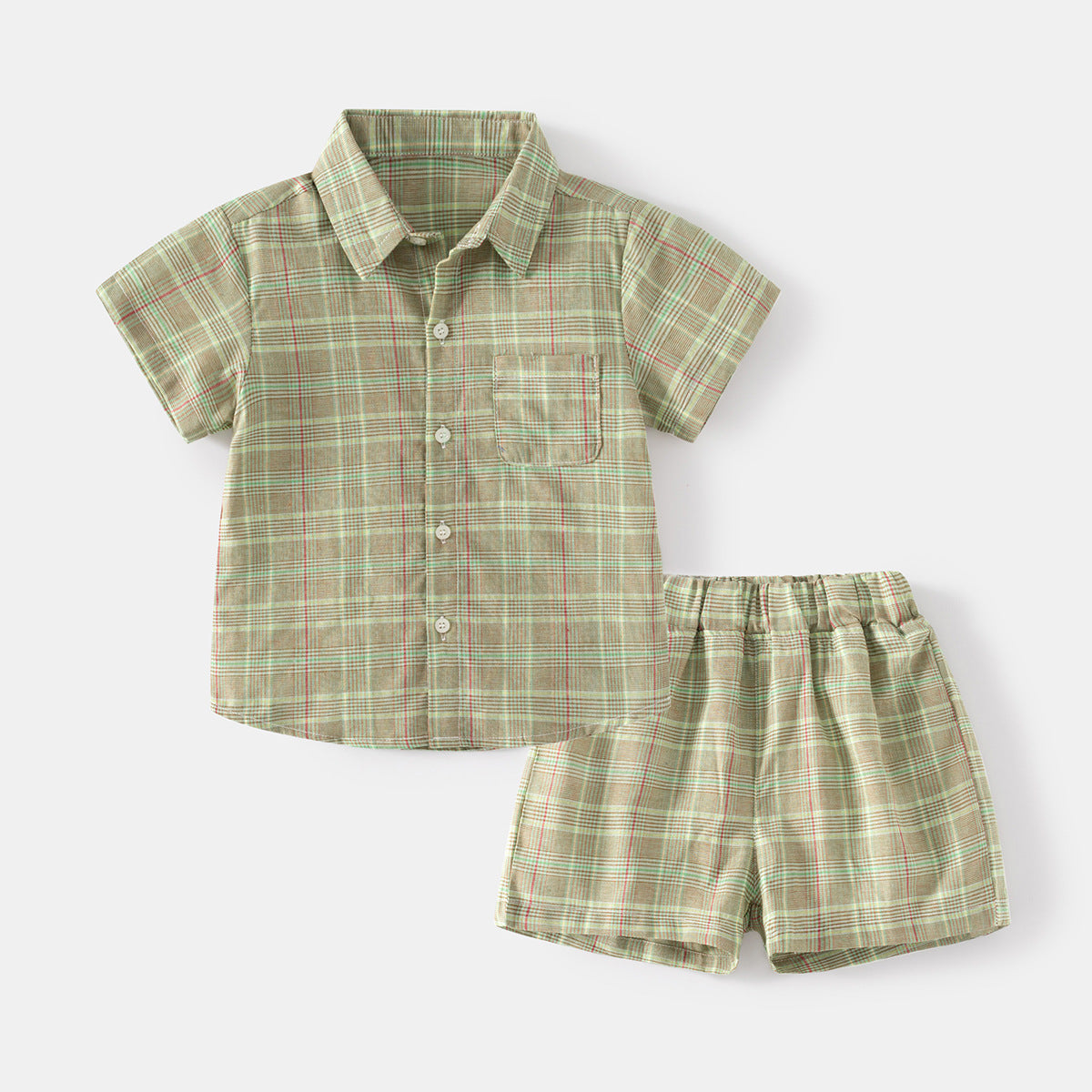 Button-Up Shirt & Shorts Two-Piece Set