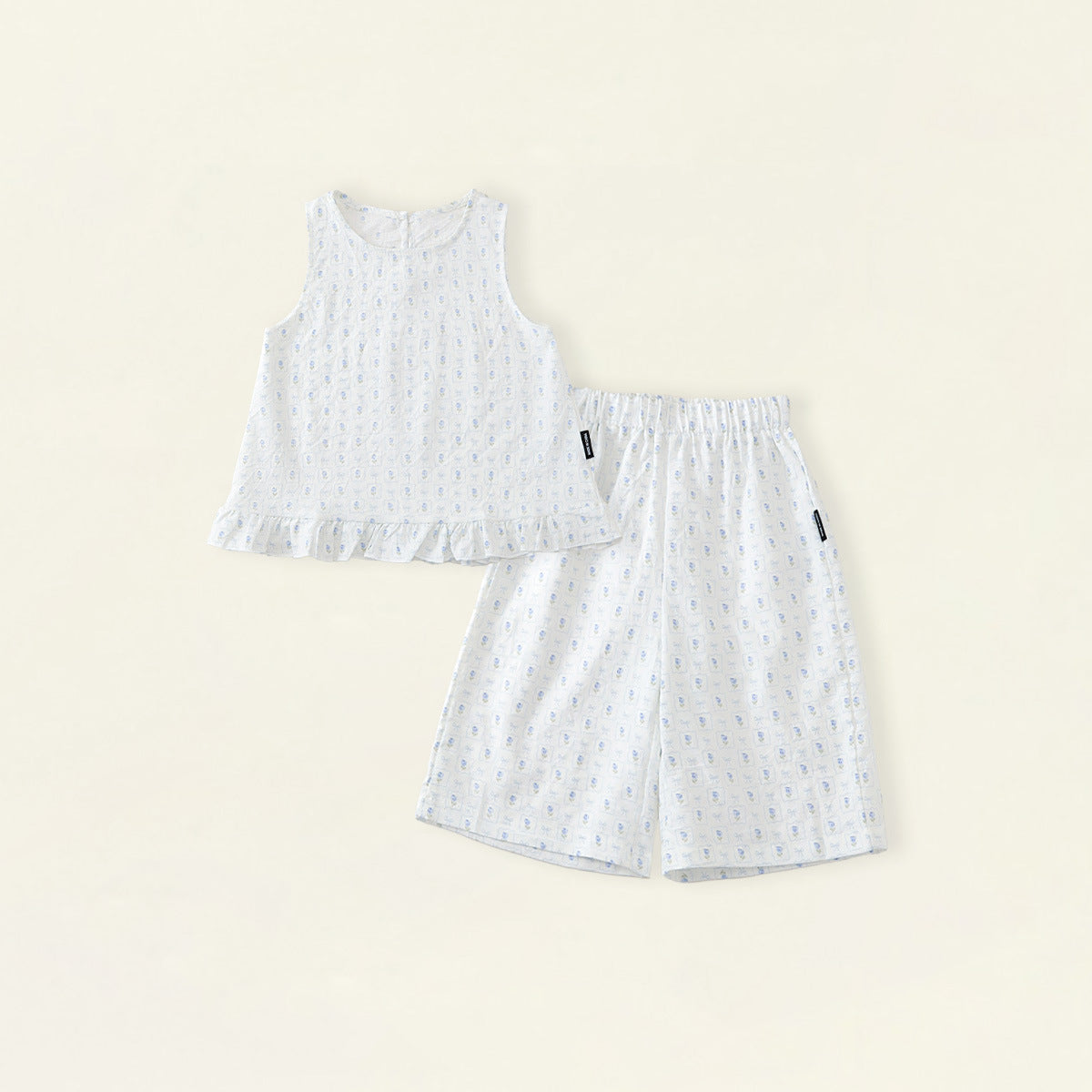 Floral Two-Piece Wide-Leg Set for Girls