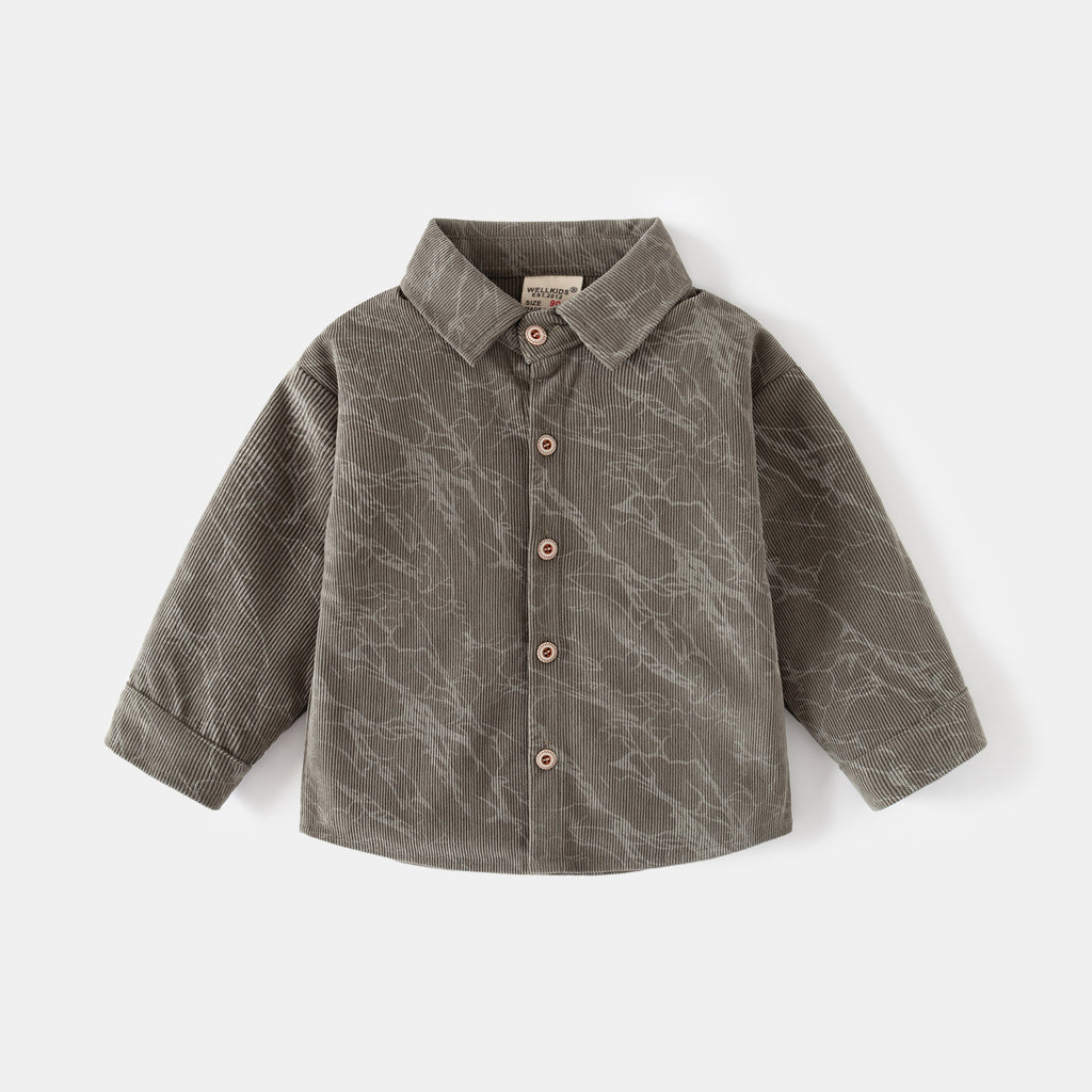Cotton Twill Long Sleeve Shirt for Boys