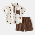 Printed Short Sleeve Shirt Set for Boys