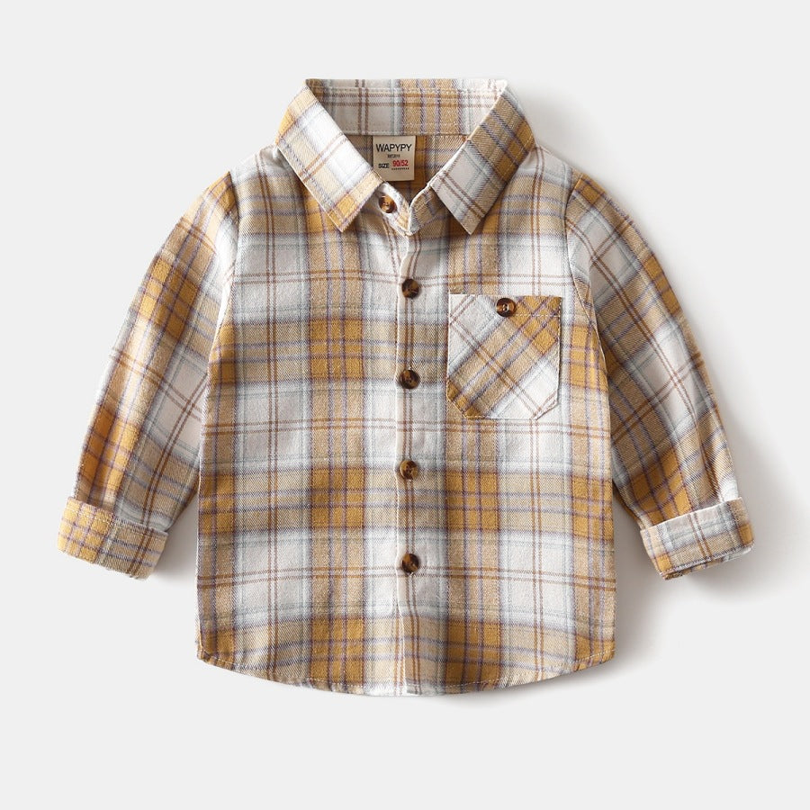 Plaid Button-Front Shirt for Boys