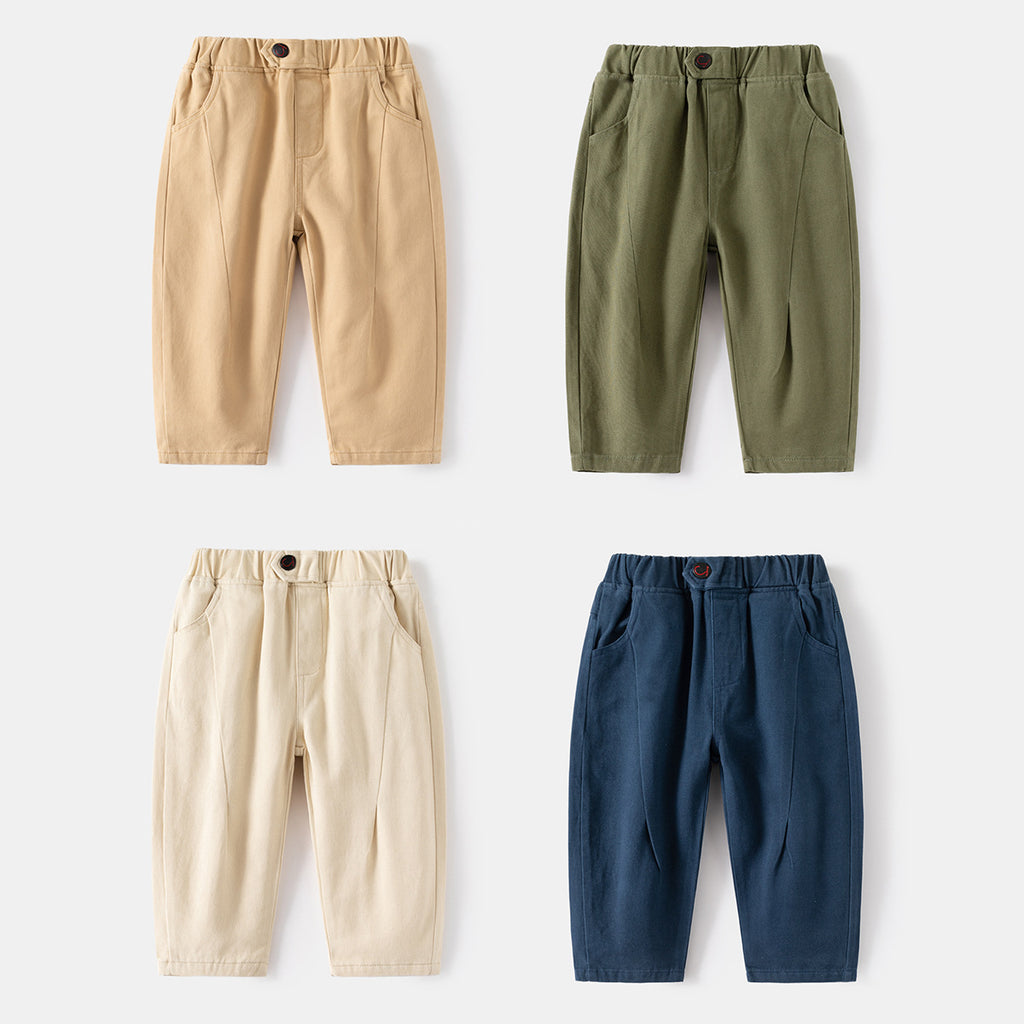 Khaki Pleated Casual Trousers