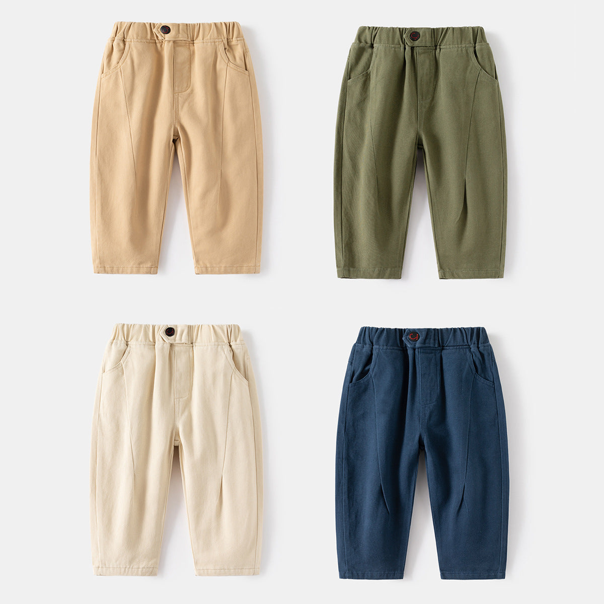 Khaki Pleated Casual Trousers