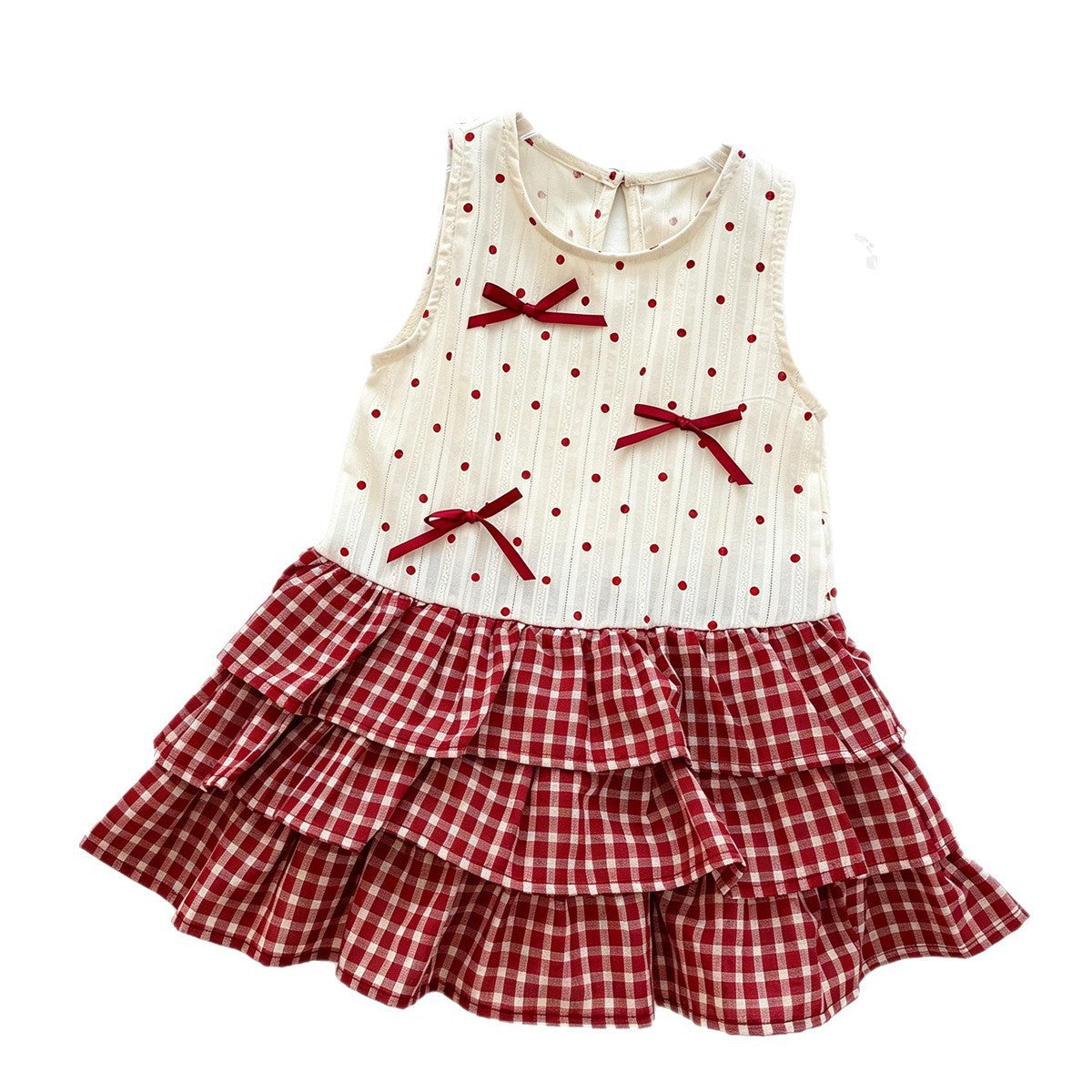 Polka Dot Bow Backless Dress for Girls