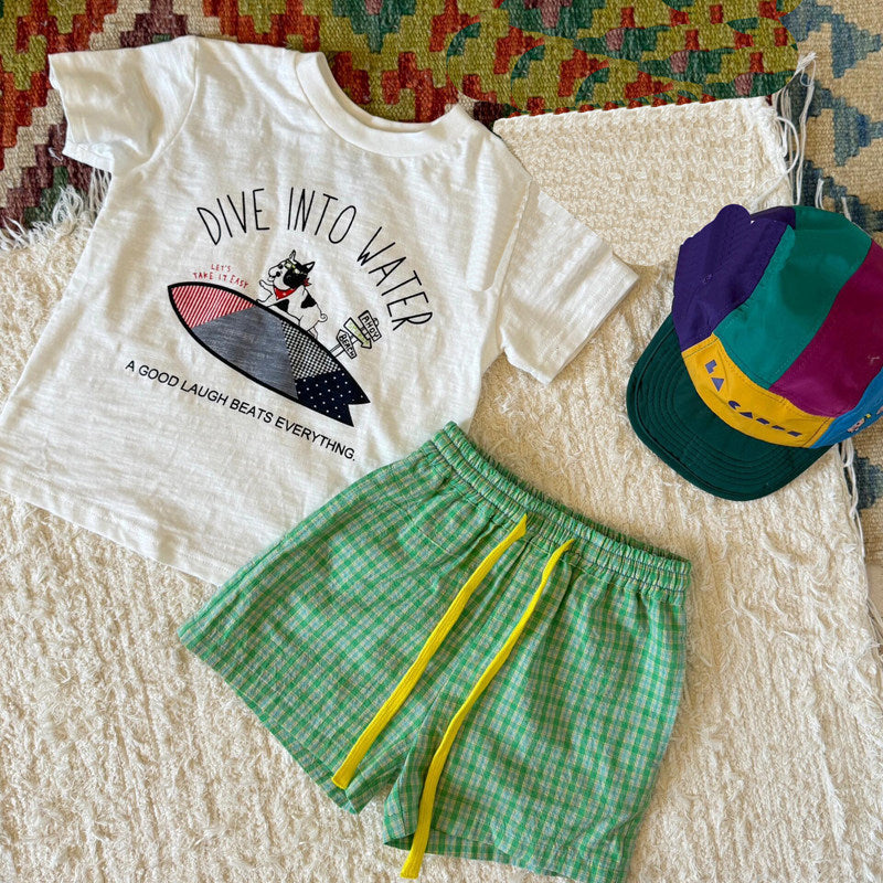 Cartoon Letter Print Tee for Girls