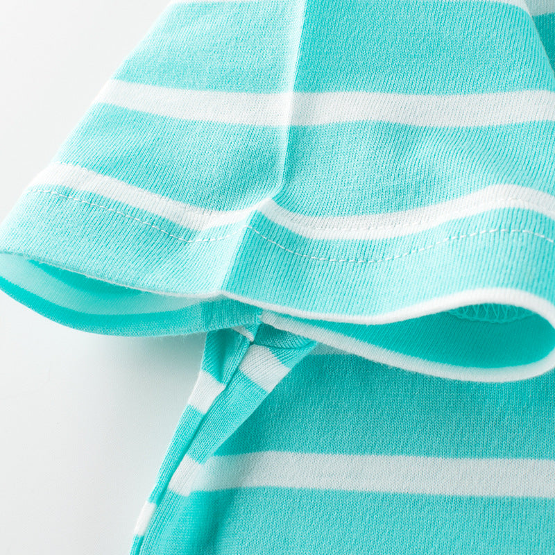Light Green Striped Short Sleeve Tee