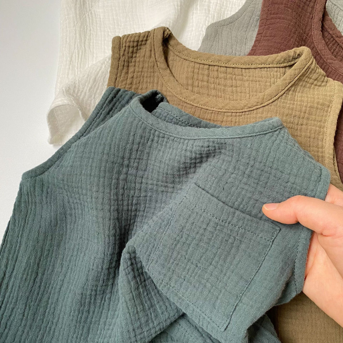 Textured Knit Patch Vest for Kids