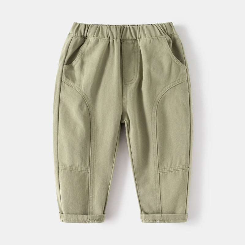 Solid Color Casual Pants for Boys
