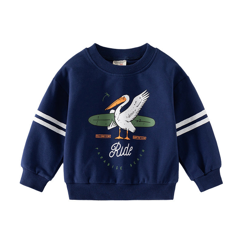 Novelty Goose Print Pullover Hoodie