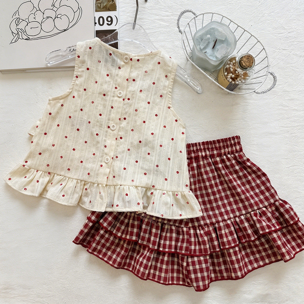 Polka Dot Two-Piece Set for Girls