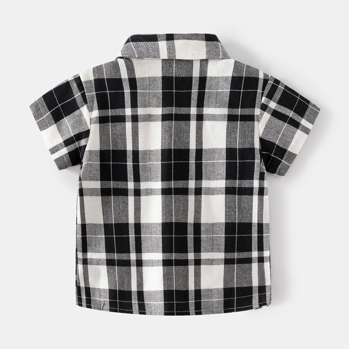 Checkered Short Sleeve Shirt Set for Boys